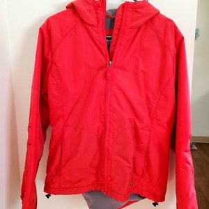 Eddie Bauer Large Ski Jacket that can adapt to changing weather all season.RED